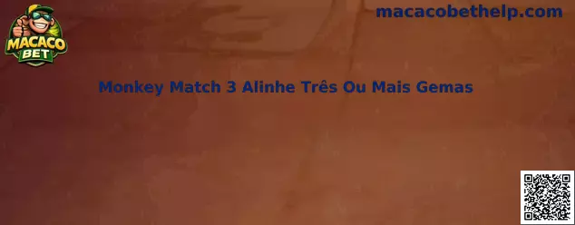 Monkey Match 3 Alinhe Três Ou Mais Gemas